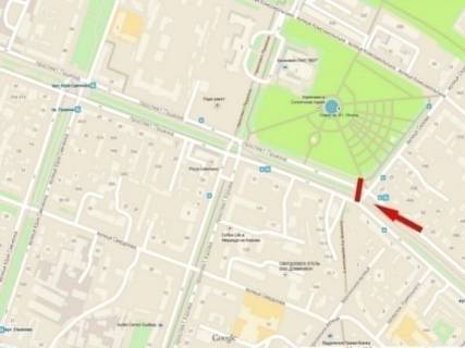 Scrolller, Scroll  in Dnipro (Dnipropetrovsk), 3x4  Ukrainki (kol. Puskina) av. - Fabra st. (kolis. Serova st.) - Kucerevs'kogo bst. - 435917 scheme