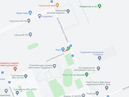 Билборд B в Киеве Василя Іваниса вул. (Миколи Матеюка). - Кубанської України вул. (Маршала Жукова) схема