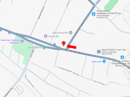 Билборд A в Лубнах, 3x6  Володимирський пр. - Садова вул. схема