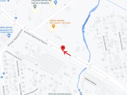 Billboard B in Lutsk Karpenko-Karogo st., rozdil'nik, v storonu TC "PortCity" scheme