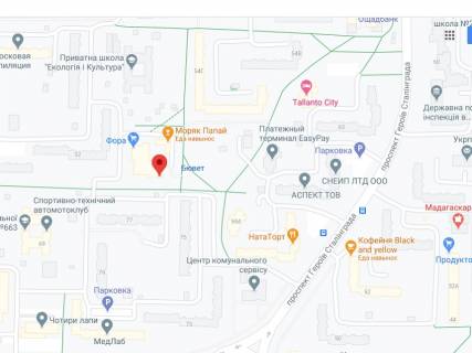 Видеоборд A в Киеве Північна вул., 46, аптека "Мед Сервіс", №К021, прайс за ролик 10 сек 1 вихід/5 хвилин, з 8:00-22:00. Розрахунок для інших параметрів трансляції уточнюйте у менеджера. - 301187 схема
