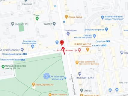 Призма B в Кривом Роге Соборності вул. (колиш. Косіора вул.), 27 - Металургів пр. - 301088 схема