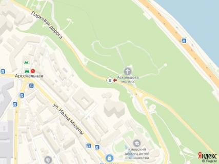 Ситилайт B в Киеве Паркова дор., 100 м від алеї Героїв Крут, Аскольдова могила схема