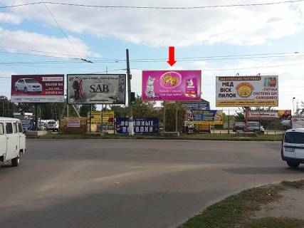 Билборд  в Кропивницкий (Кировоград), 3x6  Незалежності вул. (Космонавта Попова) вул. (кол. Героїв Сталинграду вул.), 24 / Попова вул., супермаркет "Копилка", Приватбанк, меблевий салон фото 1