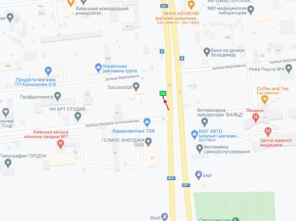 Билборд B в Киеве Кільцева дорога - вул. Котельникова, в сторону просп. Берестейський (Перемоги) схема