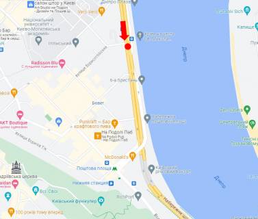 Video Billboard A in Kyiv, 1.8x1.2  Набережно-Хрещатицька вул., 19/21, на р/п, (6-2), у бік ст.м. "Поштова площа" - 583660 scheme