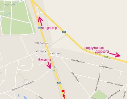 Билборд  в Харькове просп. Аерокосмічний (Гагаріна), С. Безлюдівка, в'їзд в місто схема