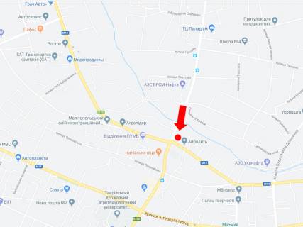 Білборд, Бігборд (Борд)   у Мелітополі, 6x3  50-річчя Перемоги. - вул. Сагайдачного (колиш. вул. Фрунзе), на світлофорі, в центр схема