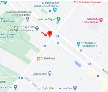 Ситилайт A в Днепр (Днепропетровск), 1.2х1.8  просп. Дмитра Яворницького (Карла Маркса) - вул. Лазаря Глоби (Сєрова, Фабра) схема