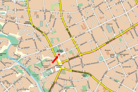Бэклайт  в Житомире, 2.3x3.14  Перемоги пл., 1/12, біля магазину "ТЕМП", центр схема