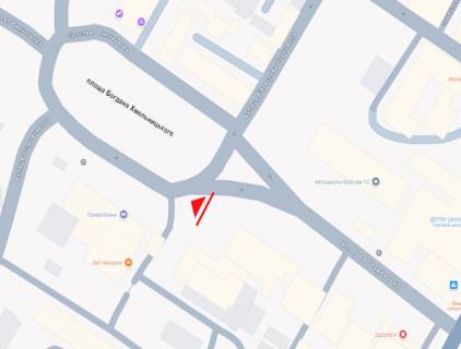 Видеоборд A в Кропивницкий (Кировоград), 2.32x3.14  Хмельницького пл. - Преображенська вул., 4 - 563279 схема