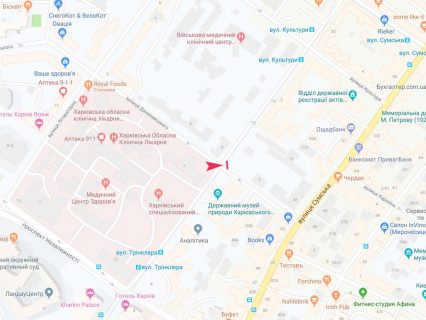 Бэклайт A в Харькове, 2.3x3.14  Трінклера вул. - Данилевського вул., в центр схема