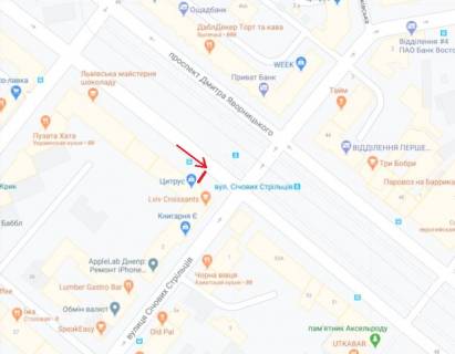 Citylight A in Dnipro (Dnipropetrovsk), 1.2х1.8  prosp. Dmitra Avornic'kogo, 55, pered st.Sicovih Stril'civ scheme