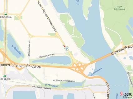 Призма A в Киеве просп. Володимира Івасюка (Героїв Сталінграда)., 4, напротив супермаркета Novus, в сторону Бандери пр. (бывш. Московський) - 214885 схема
