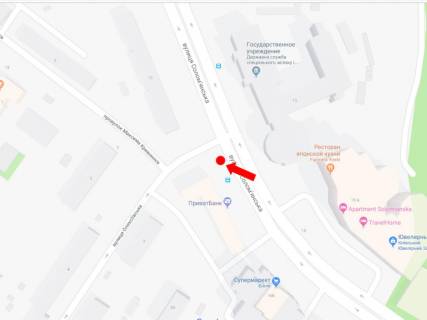 Billboard B in Kyiv, 2.3x3.14  Solom'ans'ka st., 10 - st. Oleksiivs'ka, na svitlofori, v storonu Solom'ans'koi pl. scheme