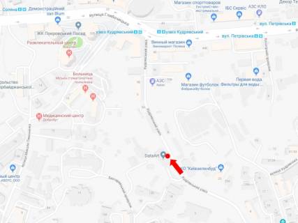 Билборд  в Киеве, 2.3x3.14  Кудрявський узвіз, 5, в сторону вул. Глибочицької схема