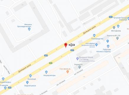 Бэклайт A в Днепр (Днепропетровск), 8х4  Донецьке шосе, навпроти буд. №116, напрямок руху до центру схема