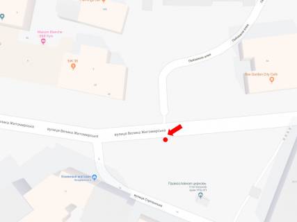 Ситилайт  в Киеве, 1.8x1.2  В. Житомирська вул., 33 / вул. Стрітенська, в сторону пл. Львівська схема