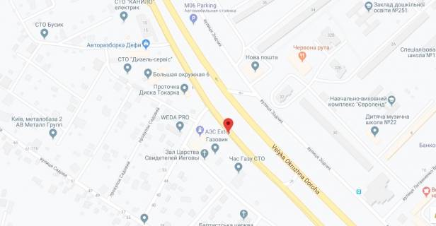 Билборд A в Киеве Окружная дорога - Зодчих ул., 30, напротив, №1, нижний схема