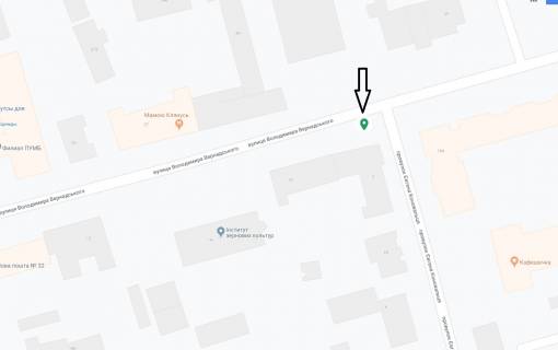 Бэклайт A в Днепр (Днепропетровск), 3.14х2.32  вул. Вернадського (Дзержинського), 16  схема