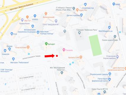 Билборд B в Киеве, 3x6  вул. Чавдар, 7, в сторону супермаркету "Novus", вул. Гмирі схема