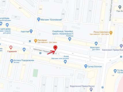 Скроллер A в Черновцах Независимости пр., 113, 8-й от ТЦ "Майдан" - 300202 схема