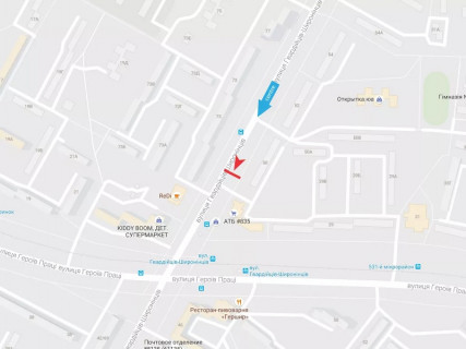Билборд B в Харькове, 3x6  Гвардійців-Широнінців вул., 50, в центр схема
