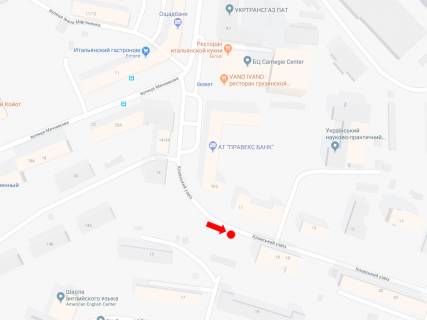Ситилайт A в Киеве, 1.8x1.2  Кловський узвіз вул., 11, в сторону вул. Московської схема