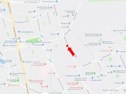 Билборд B в Киеве, 3x6  Братиславська вул. - вул. Крайня (300 м), в бік супермаркету "Епіцентр", ринку "Троєщина" схема
