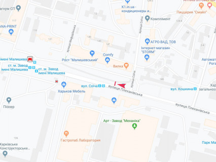 Призма A в Харькове, 3x6  Тарасенка (кол. Плеханівська) вул., 135/139 - Соїча вул., в центр - 667499 схема