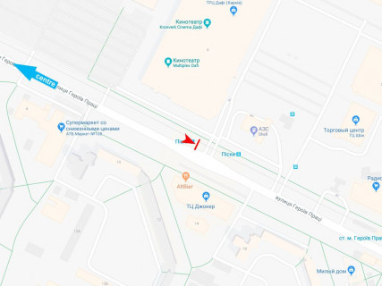 Сiтiлайт A у Харкові, 1.8x1.2  Нескорених (кол. Героїв Праці) вул., 9, зупинка "Піски", (1), з центру схема