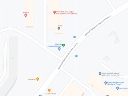 Білборд, Бігборд (Борд)  A у Києві Булаховського вул., 26 схема