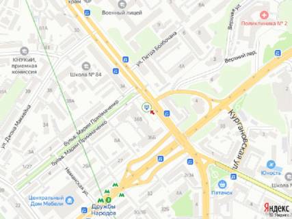 Бэклайт B в Киеве Українки бул., 36В - Приймаченко бул. схема