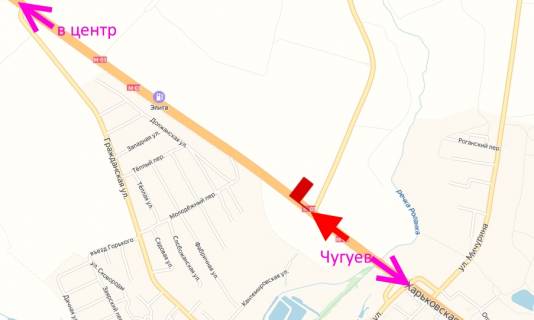Билборд A в Мала Рогань (Мала Рогань), 3x6  Траса Харків - Ростов-на-Дону (М03), поворот на с. Мала Рогань, (1), в'їзд у місто схема