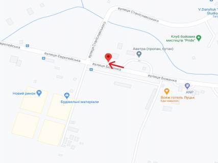 Billboard A in Lutsk Bozenka st. - Stanislavs'kogo st., viizd na L'viv scheme