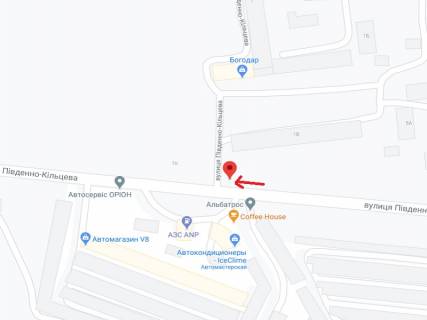 Билборд A в Черновцах Южно-Кольцевая ул., 1В, напротив АЗС "ANP" схема