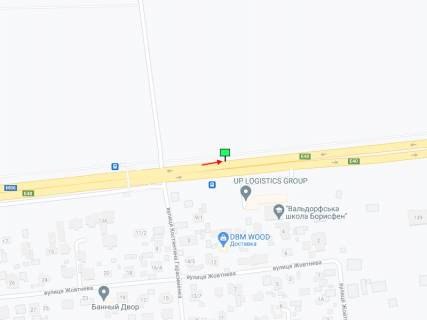 Білборд, Бігборд (Борд)  B у Києві шосе Берестейське (шосе Брест-Литовське), 150м перед зупинкою "Пролісок", в центр схема