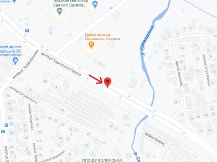 Billboard A in Lutsk Karpenko-Karogo st., rozdil'nik, vid TC "PortCity" scheme