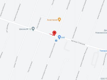 Билборд B в Самар (Новомосковск), 6х3  вул.Спаська - вул.Волгоградська схема