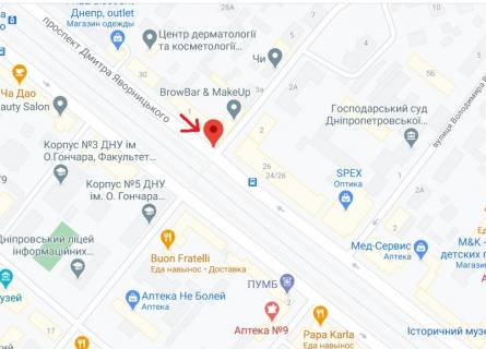 Ситилайт B в Днепр (Днепропетровск), 1.2х1.8  просп. Дмитра Яворницького (Карла Маркса) - вул. Сергія Єфремова (Ворошилова) схема