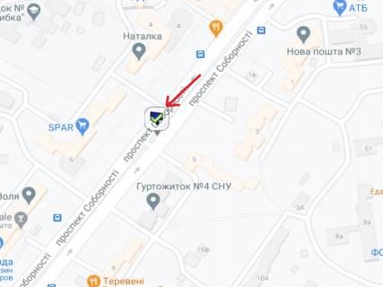Билборд B в Луцке Соборності пр., 5, навпроти, роздільник схема