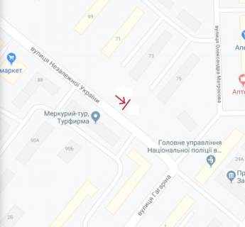 Билборд B в Запорожье, 6х3  Незалежної України вул. (40 років Радянської України). - вул. Донцова (Гагаріна) схема