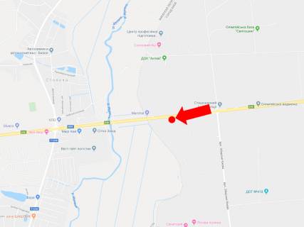 Билборд B в Киеве Житомирське шосе, 500 м. за вул. Героїв Оборони, з Києва схема