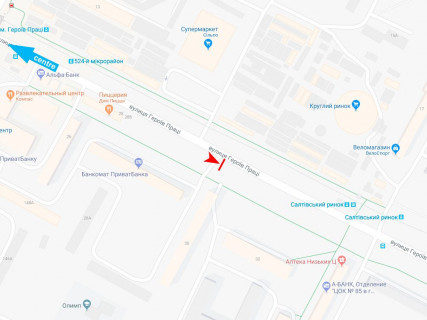 Prismatron, Prism A in Kharkiv, 3x6  Нескорених (кол. Героїв Праці) вул., 30, Круглий ринок, з центру - 667250 scheme