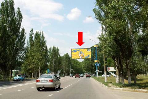 Білборд, Бігборд (Борд)  A у Херсоні, 3x6  Миколаївське шосе / Нестерова вул., з центру (флажок) Фото 1