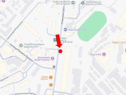 Ситилайт B в Киеве, 1.8x1.2  Кловський узвіз, 7, зупинка "Юний технік" схема