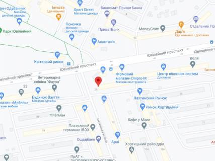 Видеоборд A у Запоріжжі Ювілейний пр., 29, аптека "Мед Сервіс", №Дн126, прайс за ролик 10 сек 1 вихід/5 хвилин, з 8:00-22:00. Розрахунок для інших параметрів трансляції уточнюйте у менеджера. - 301358 схема