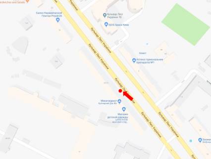 Ситилайт B в Киеве, 1.8x1.2  Українки бул., 22, біля магазину "Кулінарний дім", в сторону вул. Хрещатик схема