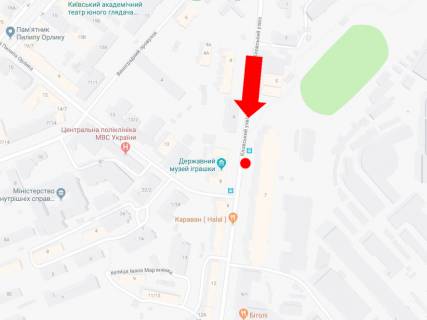 Ситилайт  в Киеве, 1.8x1.2  Кловський узвіз, 7, в сторону вул, Мечникова схема