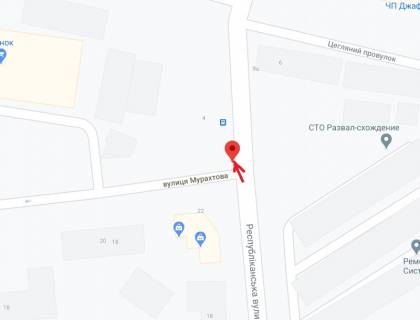 Билборд B в Каменское (Днепродзержинск), 6х3  в районі перехрестя вул. Республіканська та вул. Мурахтова схема